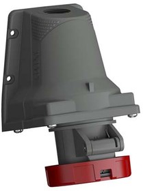 Фото 1/2 2CMA101230R1000 416ERS6W, Easy & Safe IP67 Red Wall Mount 3P + N + E Right Angle Industrial Power Socket, Rated At 16A, 415 V