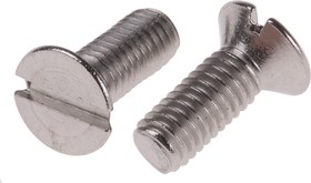 Фото 1/2 Slot Countersunk A2 304 Stainless Steel Machine Screws DIN 963, M3x8mm