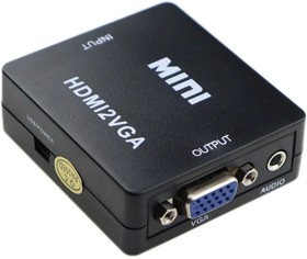 Фото 1/2 Переходник аудио-видео PREMIER 5-983M, HDMI (f) - VGA (f) , Jack 3.5 (f), черный