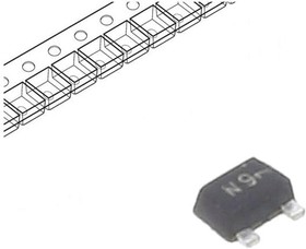 Фото 1/2 DAN222M3T5G, Diodes - General Purpose, Power, Switching Switching Diode, Dual, Common Cathode