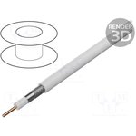 DK-RG6-5, Провод: коаксиальный; RG6; однопров; Cu; ПВХ; белый; 500м
