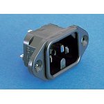 PX0590/28, AC Power Entry Modules FLANGE MOUNT INLET 2.8MM SOL TAB