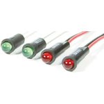 558-0102-027F, LED Panel Mount Indicators Red Panel Mount 14in lead, PVC Free