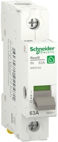 Фото 1/3 Выключатель нагрузки (мод. рубильник) 63А 1P RESI9 | R9PS163 | Schneider Electric