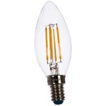 Светодиодная лампа LED-C35-5W/WW/E14/CL/MB GLM10TR Форма свеча ...