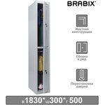 Шкаф металлический для одежды BRABIX "LK 12-30", УСИЛЕННЫЙ, 2 секции ...