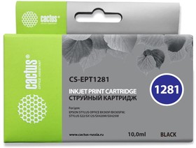 Фото 1/4 Картридж струйный Cactus CS-EPT1281 T1281 черный (10мл) для Epson Stylus S22/S125/SX420/ SX425/Office BX305