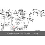 46545S30981, Накладка на педаль тормоза HONDA: ACCORD, CR-V, PRELUDE