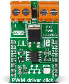 Фото 1/6 MIKROE-2272, PWM Driver Click Motor Controller for DMP3010LK3, Si8711CC for DC Motor Speed Control