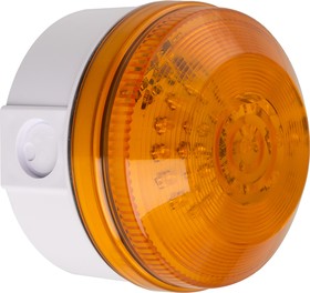 Фото 1/2 LED195-05WH-01, LED195 Series Amber Flashing Beacon, 85 → 280 V ac, 85 → 380 V dc, Surface Mount, Wall Mount, LED