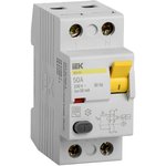 Выключатель дифференциального тока двухполюсный 50А 30мА тип AC ВД1-63 IEK
