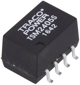Фото 1/3 TSM 2405S, Isolated DC/DC Converters - SMD Product Type: DC/DC; Package Style: SMD; Output Power (W): 1; Input Voltage: 24 VDC +/-10%; Outpu