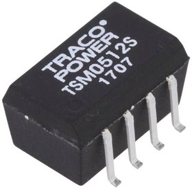 Фото 1/3 TSM 0512S, Isolated DC/DC Converters - SMD Product Type: DC/DC; Package Style: SMD; Output Power (W): 1; Input Voltage: 5 VDC +/-10%; Output