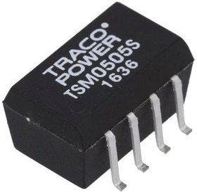 Фото 1/7 TSM 0505S, Isolated DC/DC Converters - SMD Product Type: DC/DC; Package Style: SMD; Output Power (W): 1; Input Voltage: 5 VDC +/-10%; Output