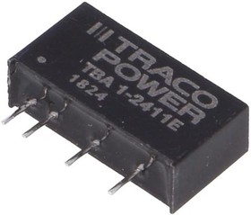 Фото 1/2 TBA 1-2411E, Isolated DC/DC Converters - Through Hole Encapsulated SIP-7; 1W Output 1 (Vdc): 5