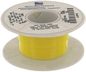 Фото 1/7 5851 YL005, Premium Series Yellow 0.05 mm² Hook Up Wire, 30 AWG, 7/0.10 mm, 30m, PTFE Insulation