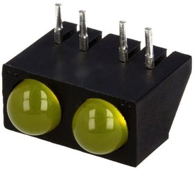 Фото 1/2 L-73CB/2YDA, LED; horizontal,in housing; yellow; 4.8mm; No.of diodes: 2; 20mA