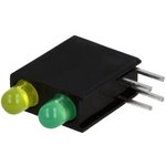 L-7104GE/1LY1LGD-RV, LED; in housing; yellow/green; 3mm; No.of diodes: 2; 2mA; 40°