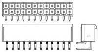 Фото 1/2 1-1586041-2, Pin Header, угловой, Wire-to-Board, 4.2 мм, 2 ряд(-ов), 12 контакт(-ов), Through Hole Right Angle