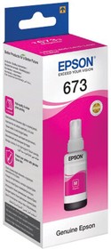 Чернила EPSON 673 (T6733) для СНПЧ Epson L800/L805/L810/ L850/L1800, пурпурные, ОРИГИНАЛЬНЫЕ, C13T67334A/398