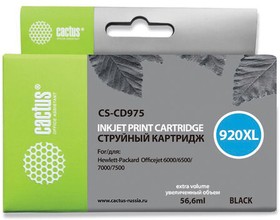 Фото 1/10 Картридж струйный CACTUS (CS-CD975) для HP Officejet 6000/6500/7000, черный