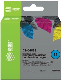 Фото 1/7 Картридж струйный CACTUS (CS-C4838) для HP DesignJet 70/100/110/120, желтый