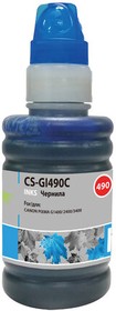 Фото 1/6 Чернила Cactus CS-GI490C голубой 100мл для Canon PIXMA G1400, G2400, G3400