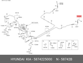 Трубка тормозной системы L HYUNDAI/KIA 58742-25000