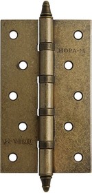 Фото 1/5 Петля дверная универсальная НОРА-М 5"-4ВВ (125*75*2,5) с колп. - Застаренная бронза