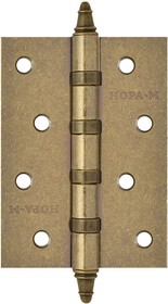 Фото 1/5 Петля дверная универсальная НОРА-М 4"-4ВВ (100*75*2,5) с колп. - Застаренная бронза