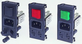 BZV03/A0620/05, Filtered IEC Power Entry Module, IEC C14, 6 А, 250 В AC, 2-Pole Switch, 2-Pole Fuse Holder