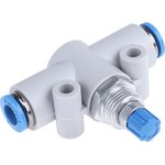 GR-QS-6, GR Series Tube Flow Valve, 6mm Tube Inlet Port x 6mm Tube Outlet Port ...