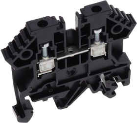 1296.4, Terminal Block Connector 2 Position Feed Through Black 12-22 AWG