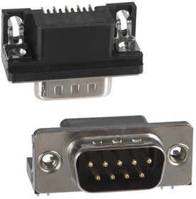 182-009-113R171, D-Sub Standard Connectors 9P Male R/A ground straps 4-40 inserts