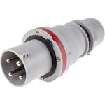 213.6336, IP44 Red Cable Mount 3P + E Industrial Power Plug, Rated At 64A, 415 V