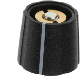 Фото 1/2 15.5mm Black Potentiometer Knob for 4mm Shaft Splined, S151 004B