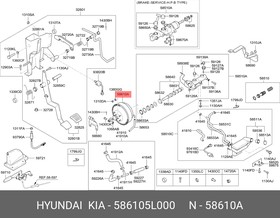 58610-5L000, Усилитель вакуумный HYUNDAI HD65,78,County дв.D4DD,D4GA OE