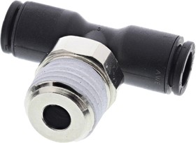 Фото 1/3 3108 06 13, LF3000 Series Tee Threaded Adaptor, Push In 6 mm to Push In 6 mm, Threaded-to-Tube Connection Style