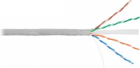 Фото 1/6 EC-UU004-6-PVC-GY, Кабель NETLAN U/UTP 4 пары, Кат.6 (Класс E), 250МГц, одножильный, BC (чистая медь), внутренний, PVC нг(B), серый, 305м