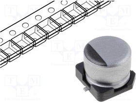 UWT0J152MNL1GS, Конденсатор электролитический, SMD, 1500мкФ, 6,3В, 10x10мм, ±20%