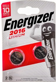 Фото 1/3 Батарейки литиевые ENERGIZER Lithium CR2016 BL2 - (блистер 2шт)