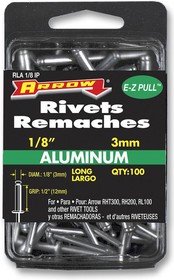RLA1/8IP, 3mm Aluminium Long Rivets, 100 Pack