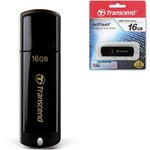 TS16GJF350, Флеш накопитель 16GB Transcend JetFlash 350, USB 2.0, Черный