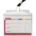 Бейдж 107х83мм Attache для карт 100х71мм метал зажим/тесьма 1015, 10 шт.