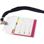 Бейдж 107х83мм Attache для карт 100х71мм метал зажим/тесьма 1015, 10 шт.