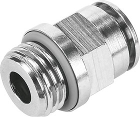 Фото 1/2 NPQH-D-G38-Q8-P10, NPQH Series Straight Threaded Adaptor, G 3/8 Male to Push In 8 mm, Threaded-to-Tube Connection Style, 578345