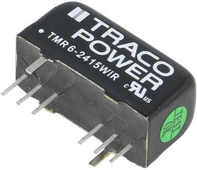 Фото 1/2 TMR 6-2415WIR, Isolated DC/DC Converters - SMD 6W 9-36Vin 24Vout 250mA SIP8 Iso Reg