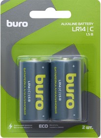 Фото 1/7 Батарея Buro Alkaline LR14 C 7500mAh (2шт) блистер