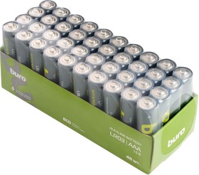 Фото 1/8 Батарея Buro Alkaline LR03 AAA 1300mAh (20шт) коробка