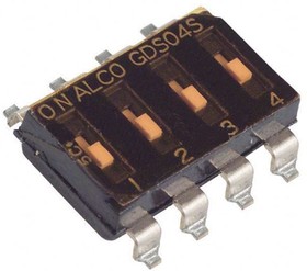 GDS04STR04, DIP Switches / SIP Switches SLIDE 4POS SMD SWITCH DIP